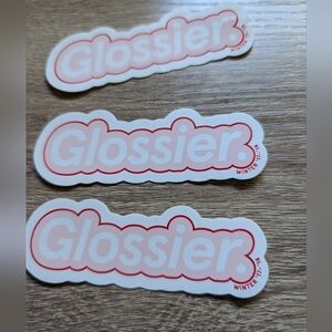 Glossier Winter 17-18 Sticker Bundle, Pink and White, Original owners collection